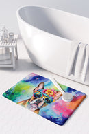 Boston Terrier Hippie Dawg Memory Foam Kitchen Mat