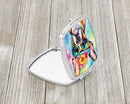 Boston Terrier Hippie Dawg Compact Mirror – Stylish Purse Mirror with Artistic Covers