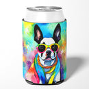 Boston Terrier Hippie Dawg Can or Bottle Hugger