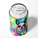 Boston Terrier Hippie Dawg Can or Bottle Hugger