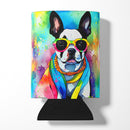 Boston Terrier Hippie Dawg Can or Bottle Hugger