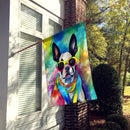 Boston Terrier Hippie Dawg House Flag