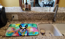 Boston Terrier Hippie Dawg Dish Drying Mat