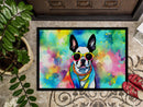 Boston Terrier Hippie Dawg Doormat - 18X27 Indoor / Outdoor Rug | Made in USA