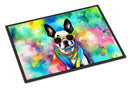 Boston Terrier Hippie Dawg Doormat - 18X27 Indoor / Outdoor Rug | Made in USA