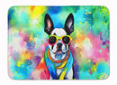 Boston Terrier Hippie Dawg Memory Foam Kitchen Mat