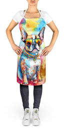 Boston Terrier Hippie Dawg Apron – Artist-Designed Kitchen, BBQ & Craft Apron