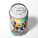 Boston Terrier Hippie Dawg Can or Bottle Hugger