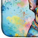 Boston Terrier Hippie Dawg Dish Drying Mat