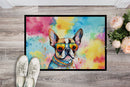 Boston Terrier Hippie Dawg Doormat - 18X27 Indoor / Outdoor Rug | Made in USA