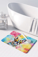 Boston Terrier Hippie Dawg Memory Foam Kitchen Mat