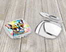 Boston Terrier Hippie Dawg Compact Mirror – Stylish Purse Mirror with Artistic Covers