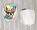 Boston Terrier Hippie Dawg Compact Mirror – Stylish Purse Mirror with Artistic Covers