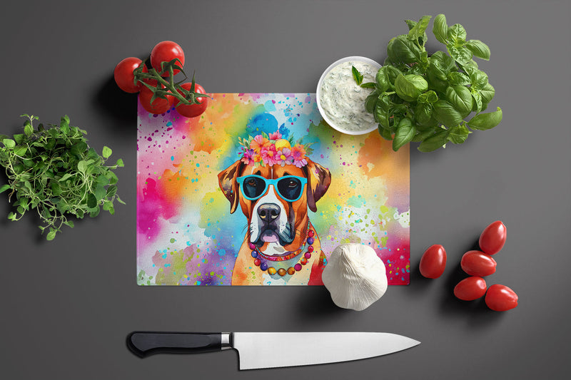 Boxer Hippie Dawg Glass Cutting Boards – Durable, Decorative Kitchen Art Large