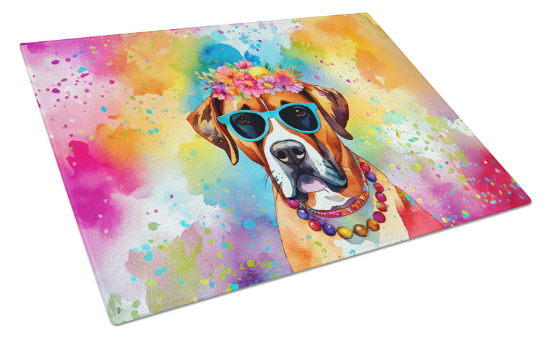 Boxer Hippie Dawg Glass Cutting Boards – Durable, Decorative Kitchen Art Large