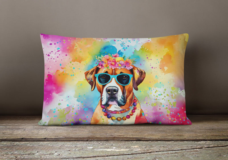 Boxer Hippie Dawg Fabric Decorative Pillow