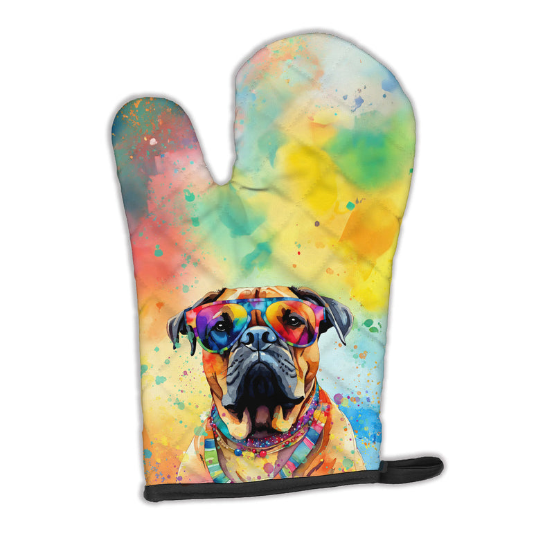 Bullmastiff Hippie Dawg Oven Mitt