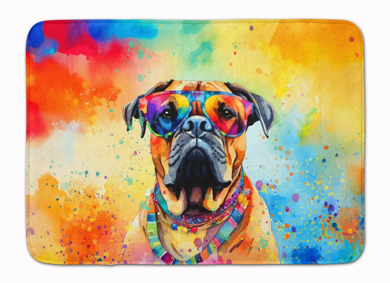 Bullmastiff Hippie Dawg Memory Foam Kitchen Mat