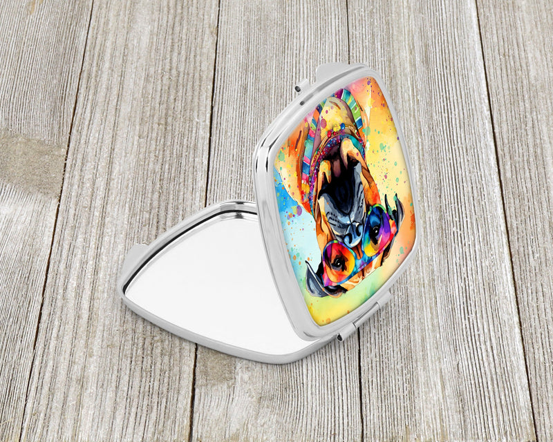 Bullmastiff Hippie Dawg Compact Mirror – Stylish Purse Mirror with Artistic Covers