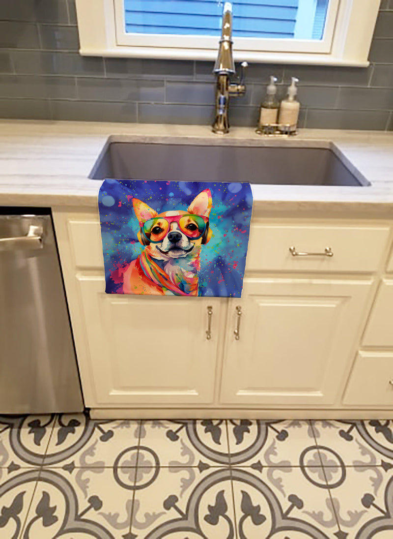 Chihuahua Hippie Dawg Kitchen Towel