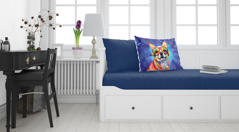 Chihuahua Hippie Dawg Standard Pillowcase – Artistic Decorative Front, White Back