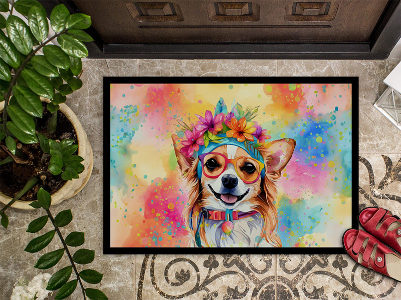 Chihuahua Hippie Dawg Indoor or Outdoor Mat 24x36