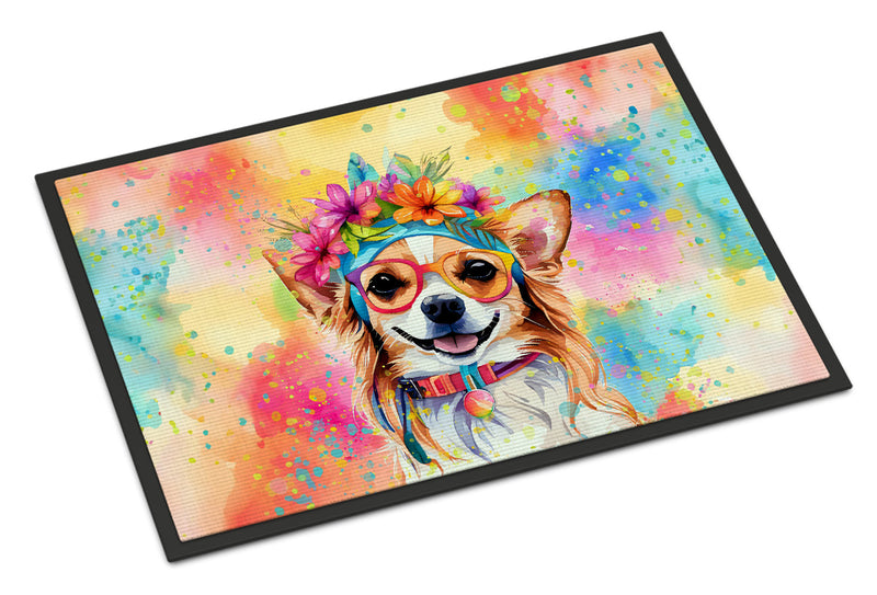 Chihuahua Hippie Dawg Indoor or Outdoor Mat 24x36