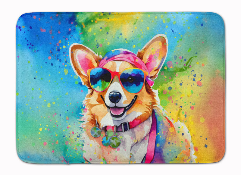 Corgi Hippie Dawg Memory Foam Kitchen Mat