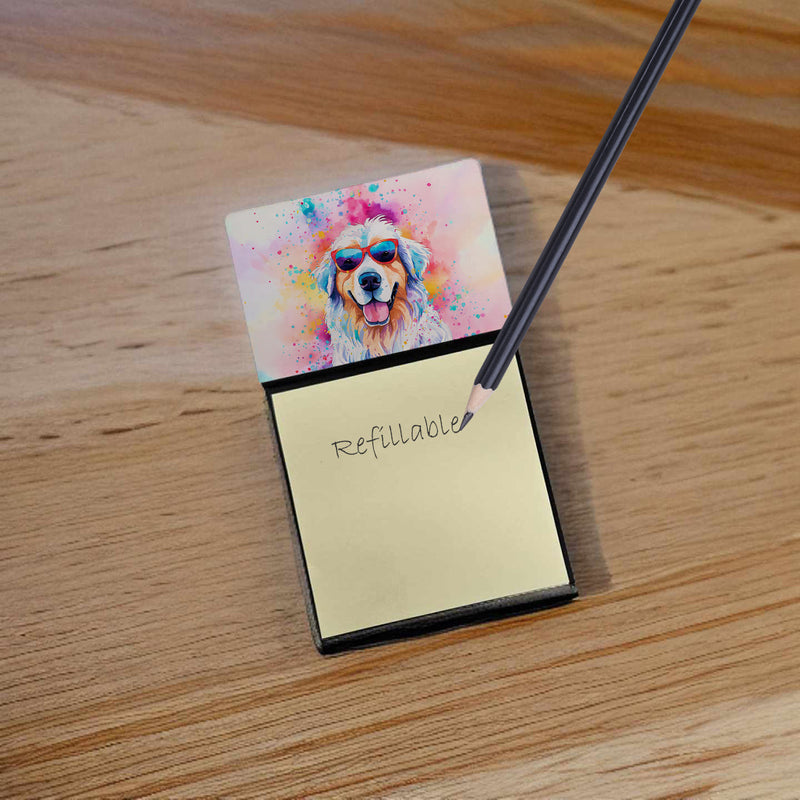Great Pyrenees Hippie Dawg Sticky Note Holder- Refiilable Desk Accessory Note Pad