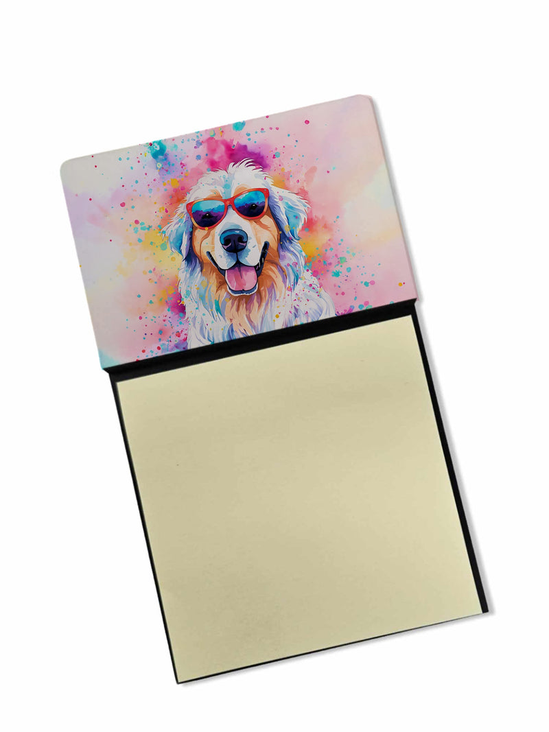 Great Pyrenees Hippie Dawg Sticky Note Holder- Refiilable Desk Accessory Note Pad