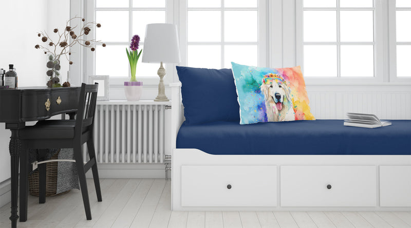 Great Pyrenees Hippie Dawg Standard Pillowcase – Artistic Decorative Front, White Back