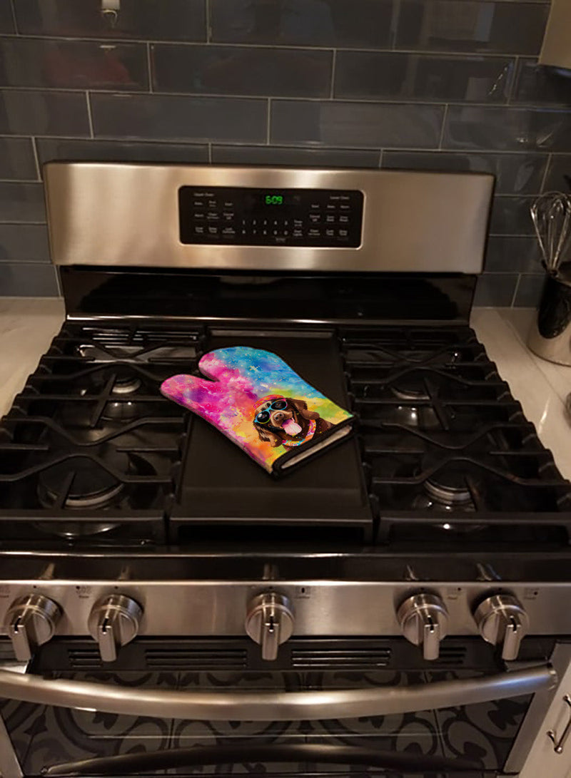 Chocolate Labrador Hippie Dawg Oven Mitt