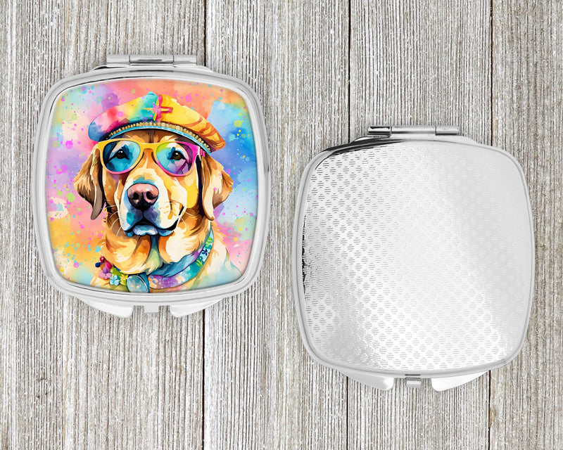 Yellow Labrador Hippie Dawg Compact Mirror