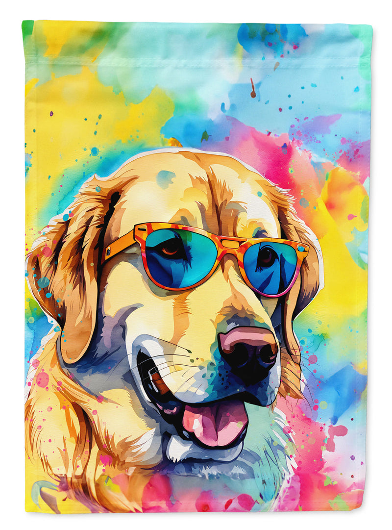 Yellow Labrador Hippie Dawg House Flag