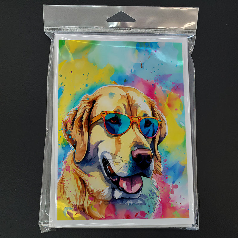 Yellow Labrador Hippie Dawg Greeting Cards Pack of 8