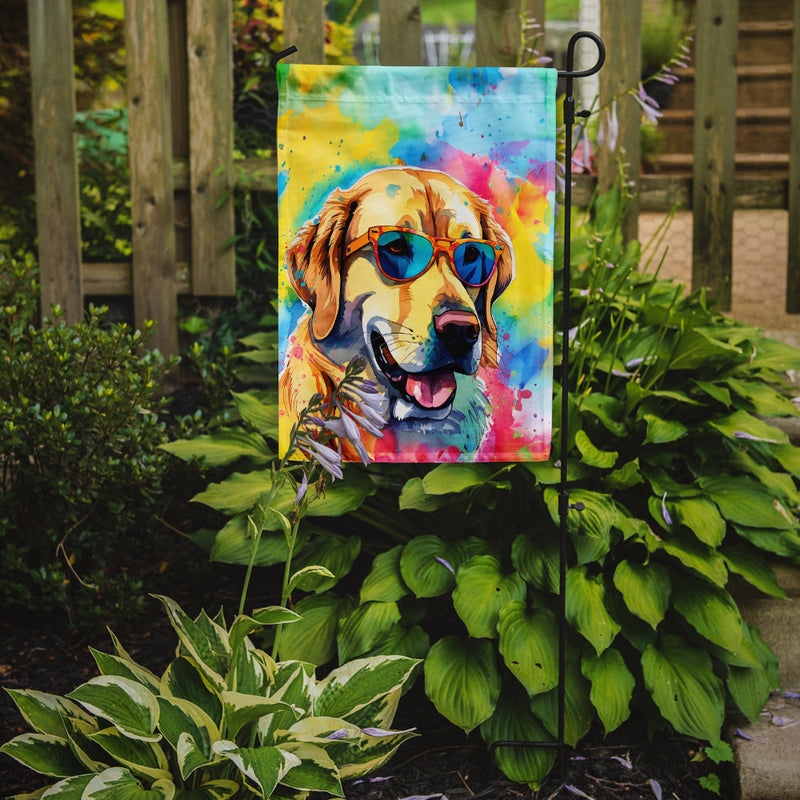 Yellow Labrador Hippie Dawg Garden Flag