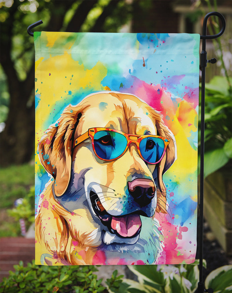 Yellow Labrador Hippie Dawg Garden Flag