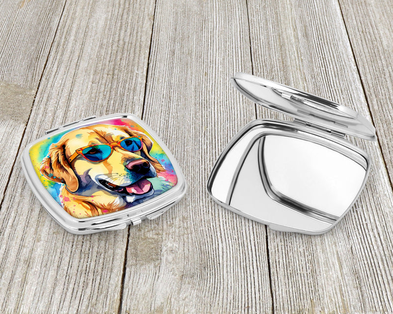 Yellow Labrador Hippie Dawg Compact Mirror