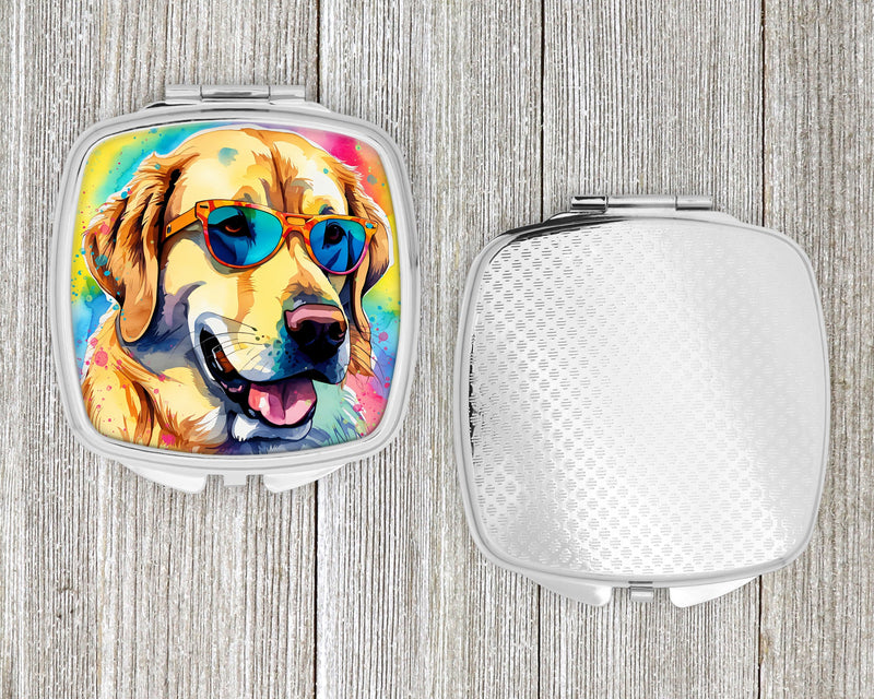 Yellow Labrador Hippie Dawg Compact Mirror