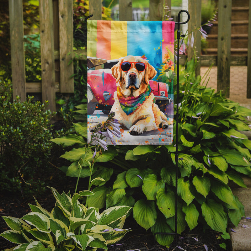 Yellow Labrador Hippie Dawg Garden Flag