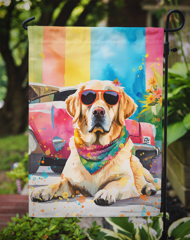 Yellow Labrador Hippie Dawg Garden Flag