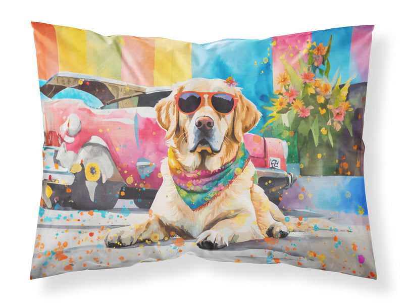 Yellow Labrador Hippie Dawg Standard Pillowcase