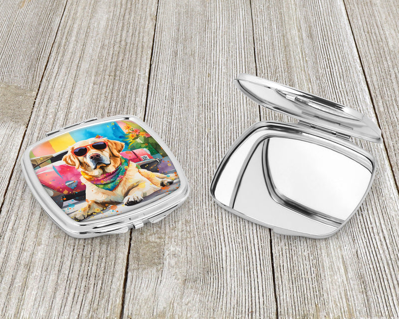 Yellow Labrador Hippie Dawg Compact Mirror