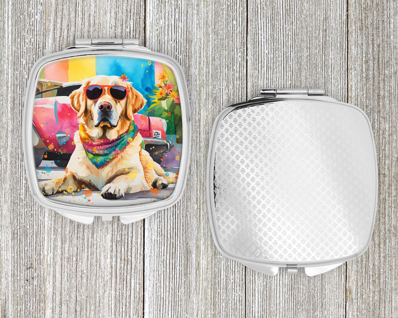 Yellow Labrador Hippie Dawg Compact Mirror