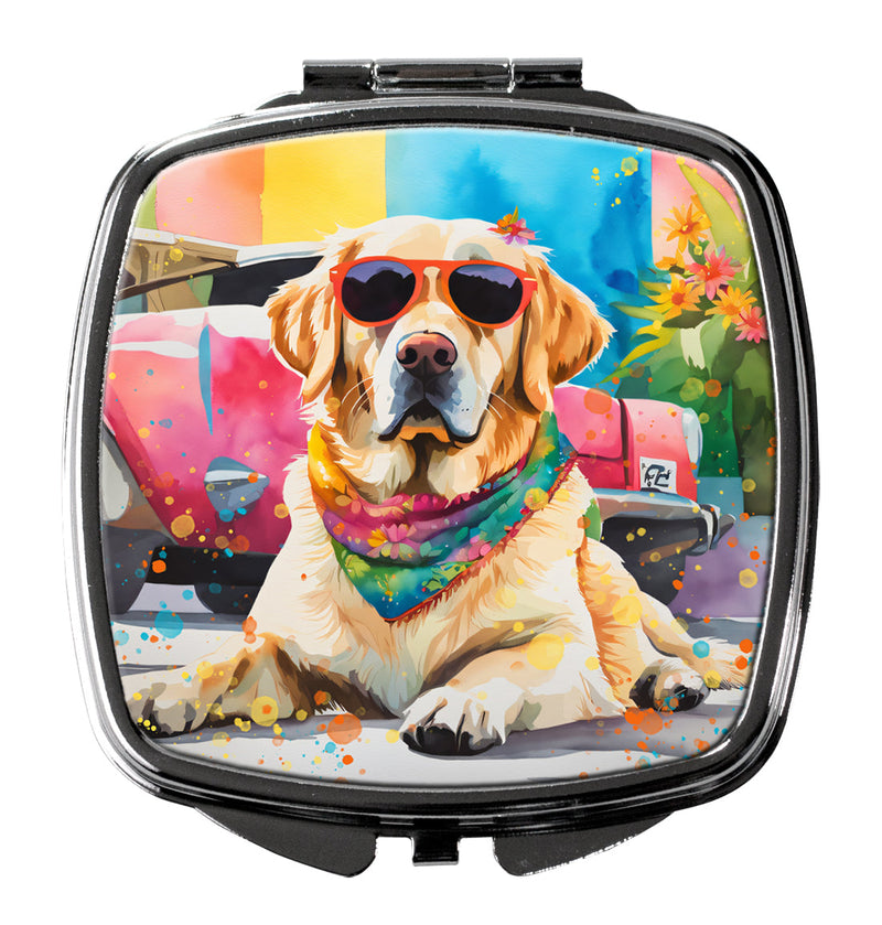 Yellow Labrador Hippie Dawg Compact Mirror