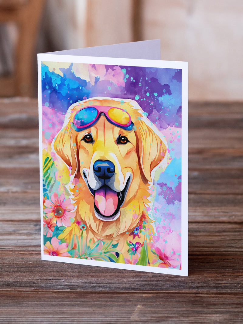 Yellow Labrador Hippie Dawg Greeting Cards Pack of 8