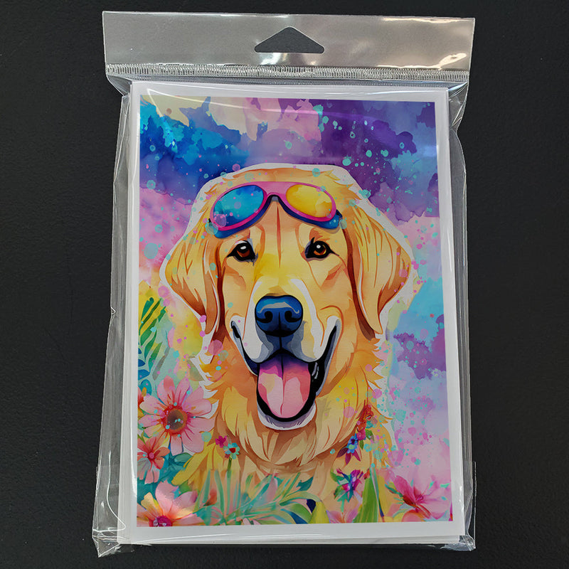 Yellow Labrador Hippie Dawg Greeting Cards Pack of 8