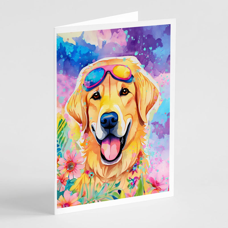 Yellow Labrador Hippie Dawg Greeting Cards Pack of 8