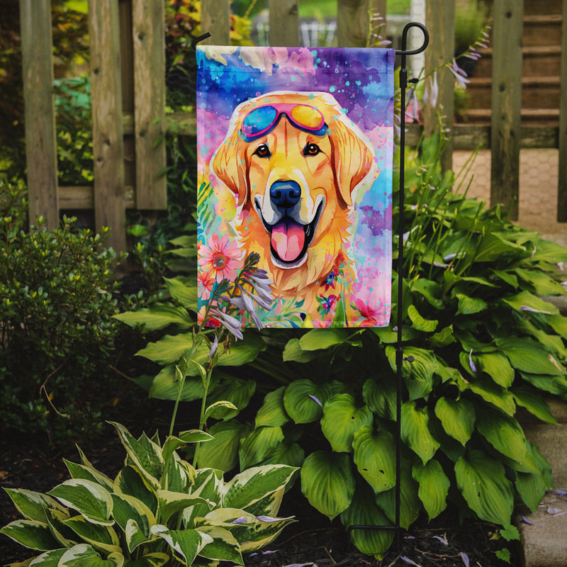 Yellow Labrador Hippie Dawg Garden Flag