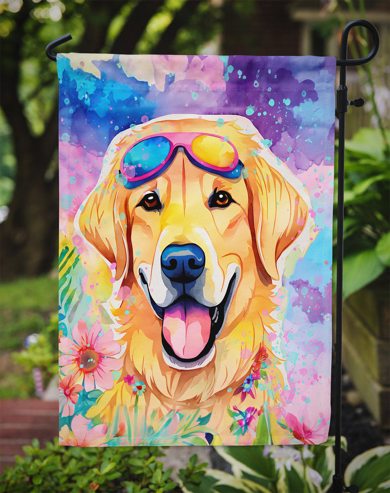 Yellow Labrador Hippie Dawg Garden Flag